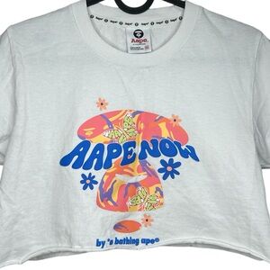Aape by A Bathing Ape Cropped White T-shirt XS